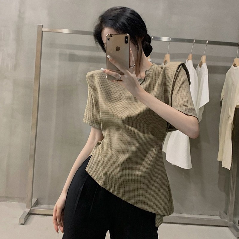 Áo sơ mi tay ngắn Peplum thời thượng