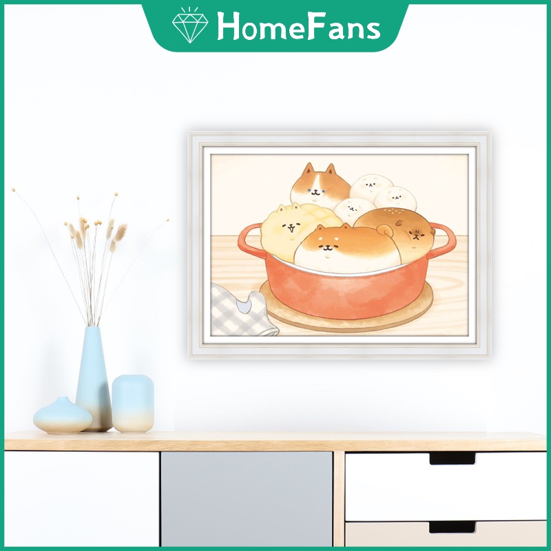 Bộ Tranh Đính Đá 5D Tự Làm Hình Chú Chó 40x30cm Cho Trang Trí Nhà