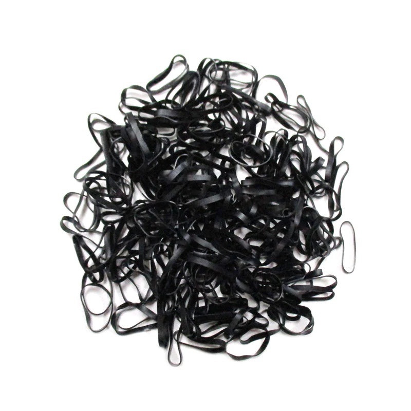 Daiso Thun Buộc Tóc Không Rối (100 Cái) No-Tangle Rubber Hair Band L Size Black 100P