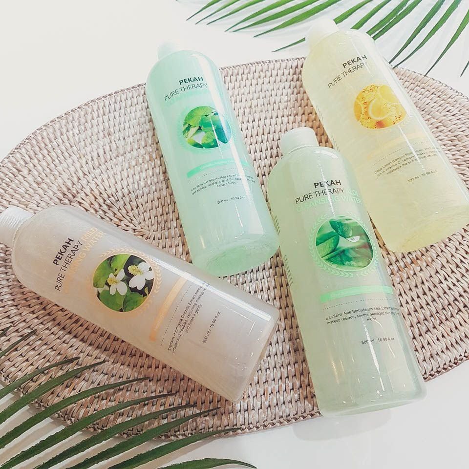 Nước tẩy trang rau má ngừa và cải thiện da mụn PEKAH Pure Therapy Cica Cleansing Water 500ml