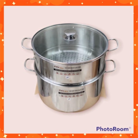 Nồi xửng hấp Fata Cook inox,hấp bánh bao,gà,cá,xôi đường kính 28cm sử dụng mọi loại bếp YENPHONG875