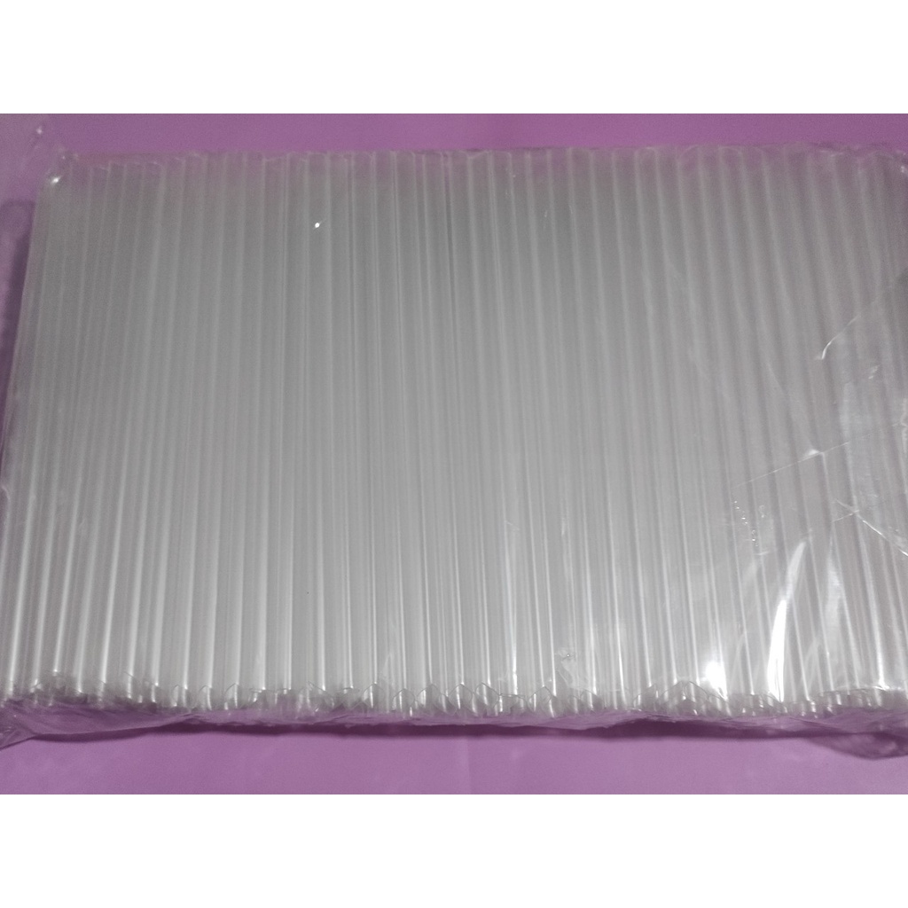 Bịch 500g ống hút nhựa cao cấp trắng trong tiệt trùng.