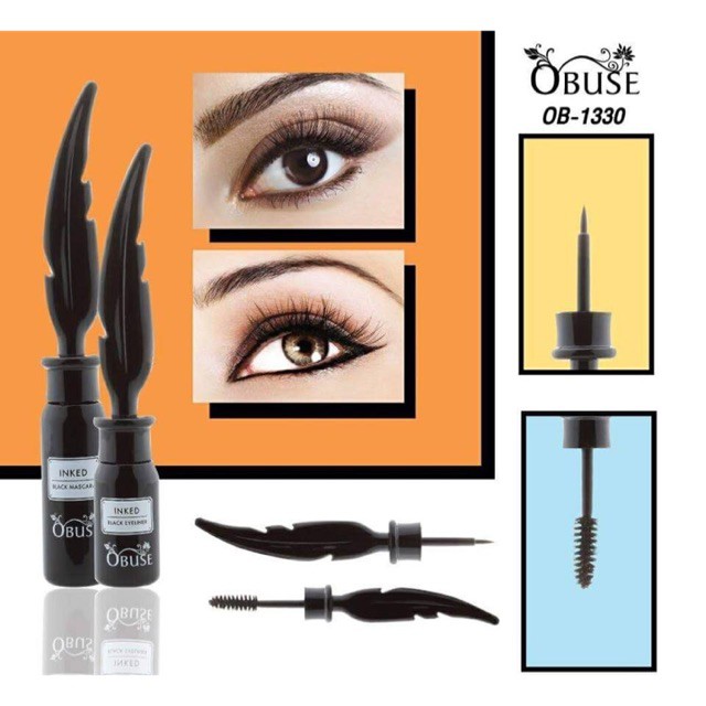 Combo Mascara + Bút kẻ mắt Obuse Quick OB-1330