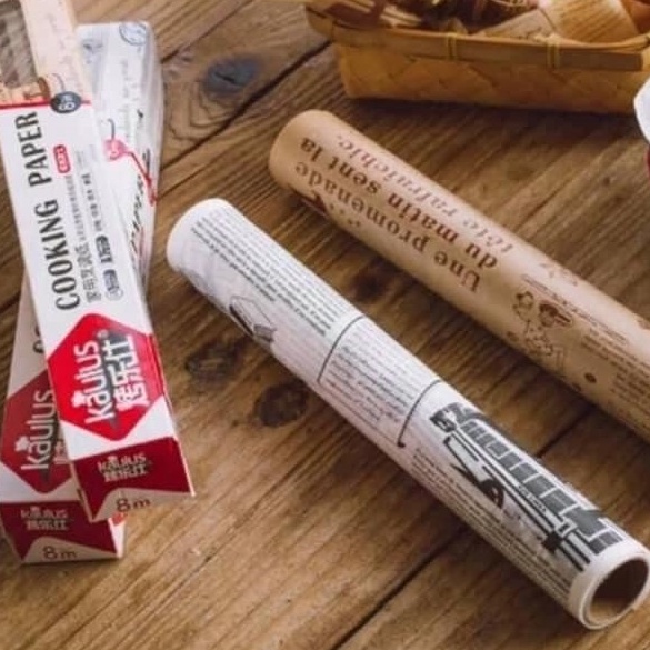 Giấy lót thấm dầu giấy nến nồi chiên không dầu in họa tiết báo vintage chịu nhiệt tốt không độc hại an toàn Angola