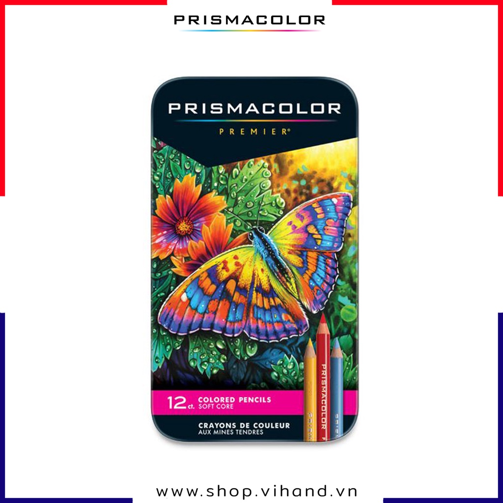 Bộ bút chì màu Prismacolor Premier Soft Core Pencils Hộp thiếc – 12 Màu