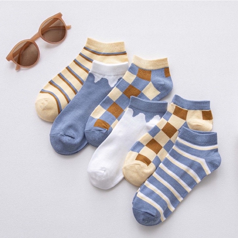 RẺ VÔ ĐỊCH TẤT CHÂN NGẮN CỔ MÀU HOẠ TIẾT VINTAGE CHO NỮ DỄ THƯƠNG