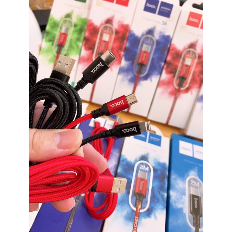 Cáp Sạc nhanh dây dù HOCO X14 ip/Micro/TyC chiều dài 1mét/2mét