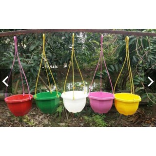 Bộ 10 cái chậu treo dày dặn, bền đẹp 24x14cm kèm móc