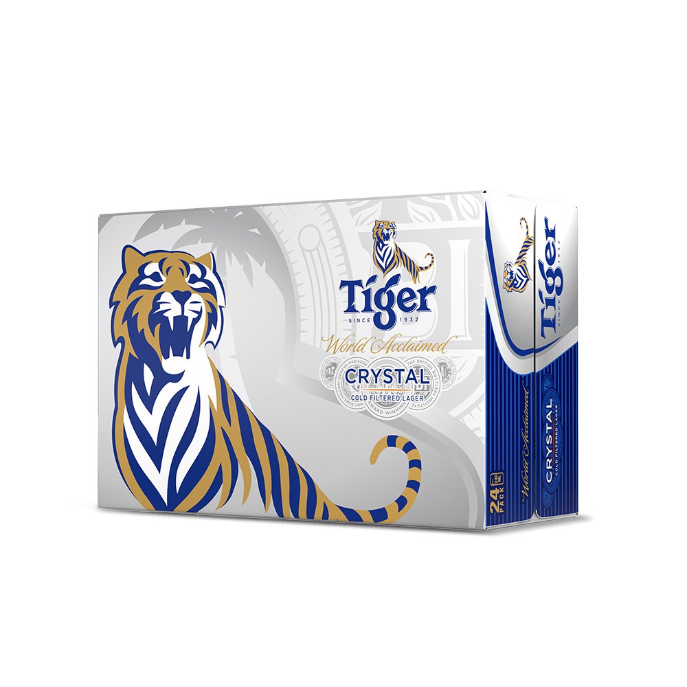 Thùng 24 lon bia Tiger Crystal 330ml/lon