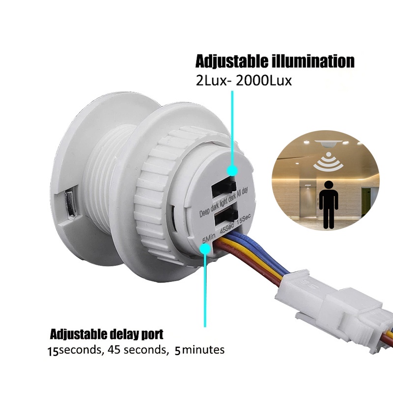 Đèn LED PIR cảm biến chuyển động cơ thể người mini 100-240V