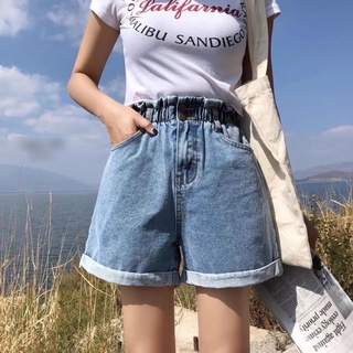 Quần short jean nữ lưng thun 2 túi trước size SML Pumi