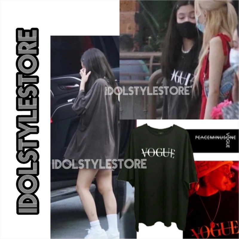 (kèm card BLackpink) áo phông Vogue của Jennie Blackpink và GD Bigbang