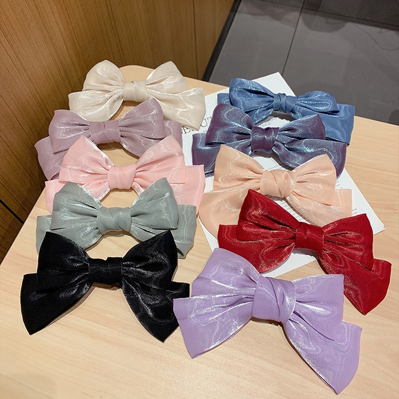 Kẹp tóc nơ lụa Lớn phong cách Hàn Quốc thanh lịch, nữ tính Hàng loại 1