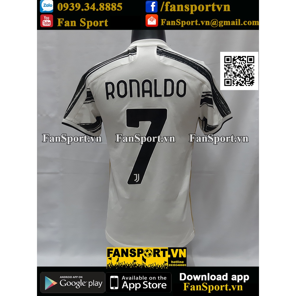 Áo đấu cầu thủ bóng đá Cristiano Ronaldo 7 Juventus 2020-2021 home black white shirt jersey BNWT adidas EI9894 CR7 S