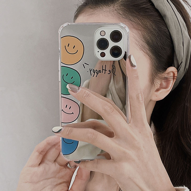 Ốp Lưng Mặt Gương Họa Tiết Biểu Tượng Cảm Xúc Thời Trang Cho Iphone7 8 Plus X Xs Xr Xsmax 11 12 Pro Max