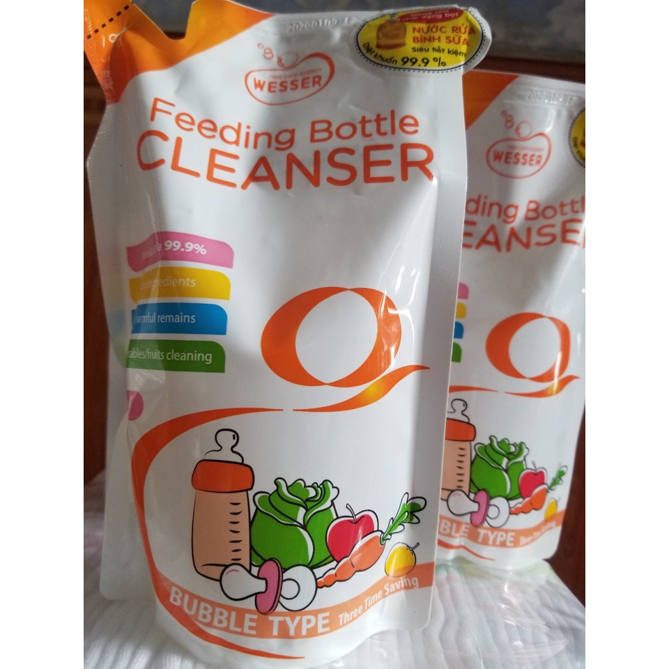 Nước rửa bình sữa wesser dạng bịch 500ml