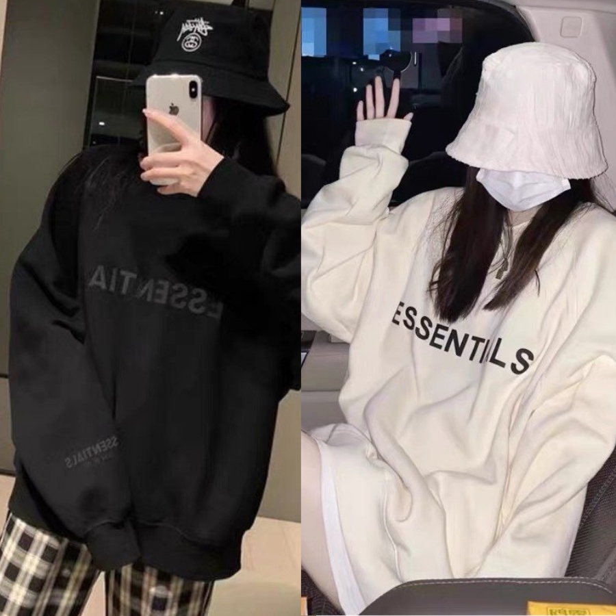 Áo Nỉ Sweater Essential Hottrend, Hoodie Nam Nữ Form Rộng Unisex, chất nỉ bông dày dặn 100% Cotton