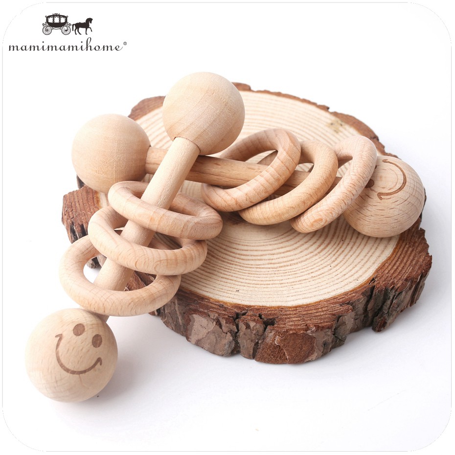 Đồ chơi gặm nướu MAMIMAMIHOME làm bằng gỗ dành cho trẻ em