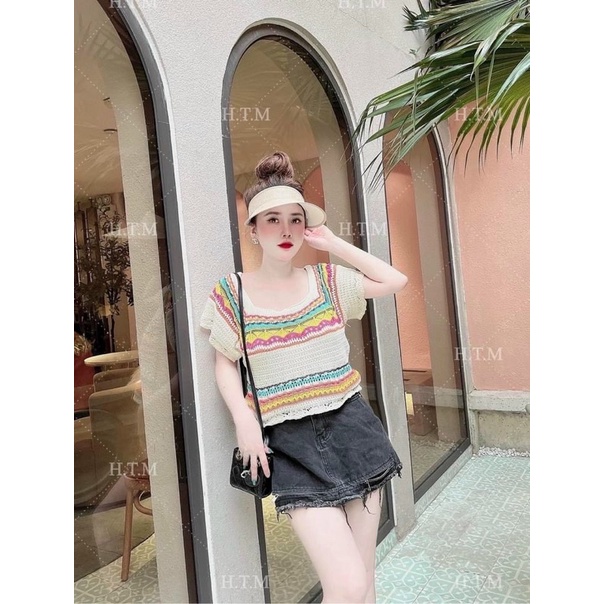 ÁO NỮ LEN THỔ CẨM CỔ VUÔNG TAY RỘNG DÁNG VỪA DỄ MẶC MIX ĐỒ THẦN THÁI SANG CHẢNH HOT