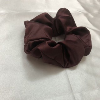 Dây cột tóc buộc tóc scrunchies vải màu nâu đỏ