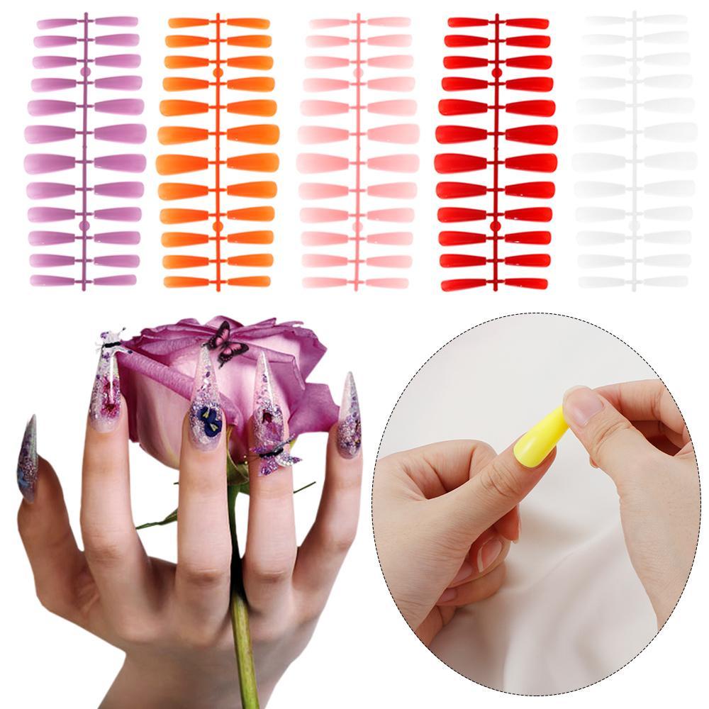 Bộ 24 Móng Tay Giả Nối Dài Che Phủ Toàn Diện Chất Liệu Acrylic