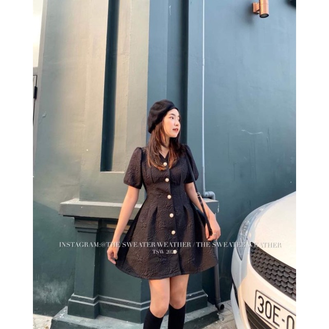 VÁY in dập nổi hoa dáng xòe chữ A tiểu thư siêu xinh