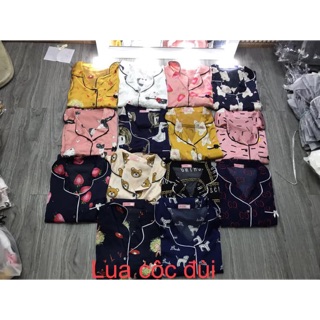 Bộ pizama đùi chất lụa satin cao cấp