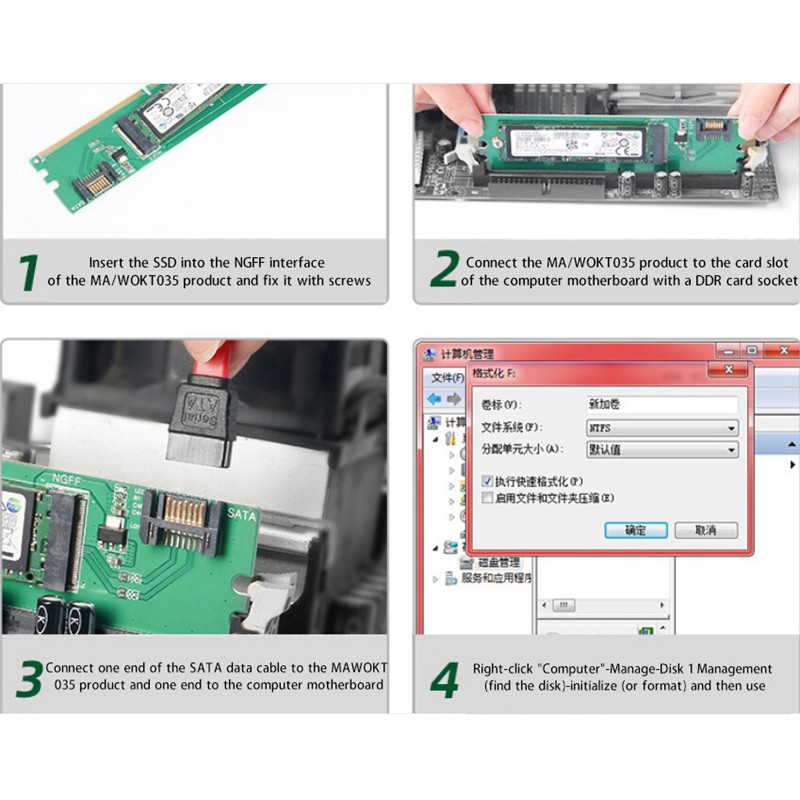 Card Chuyển Đổi Maiwo Kt035 M.2 (Ngff) Sang Sata Ddr2 | BigBuy360 - bigbuy360.vn