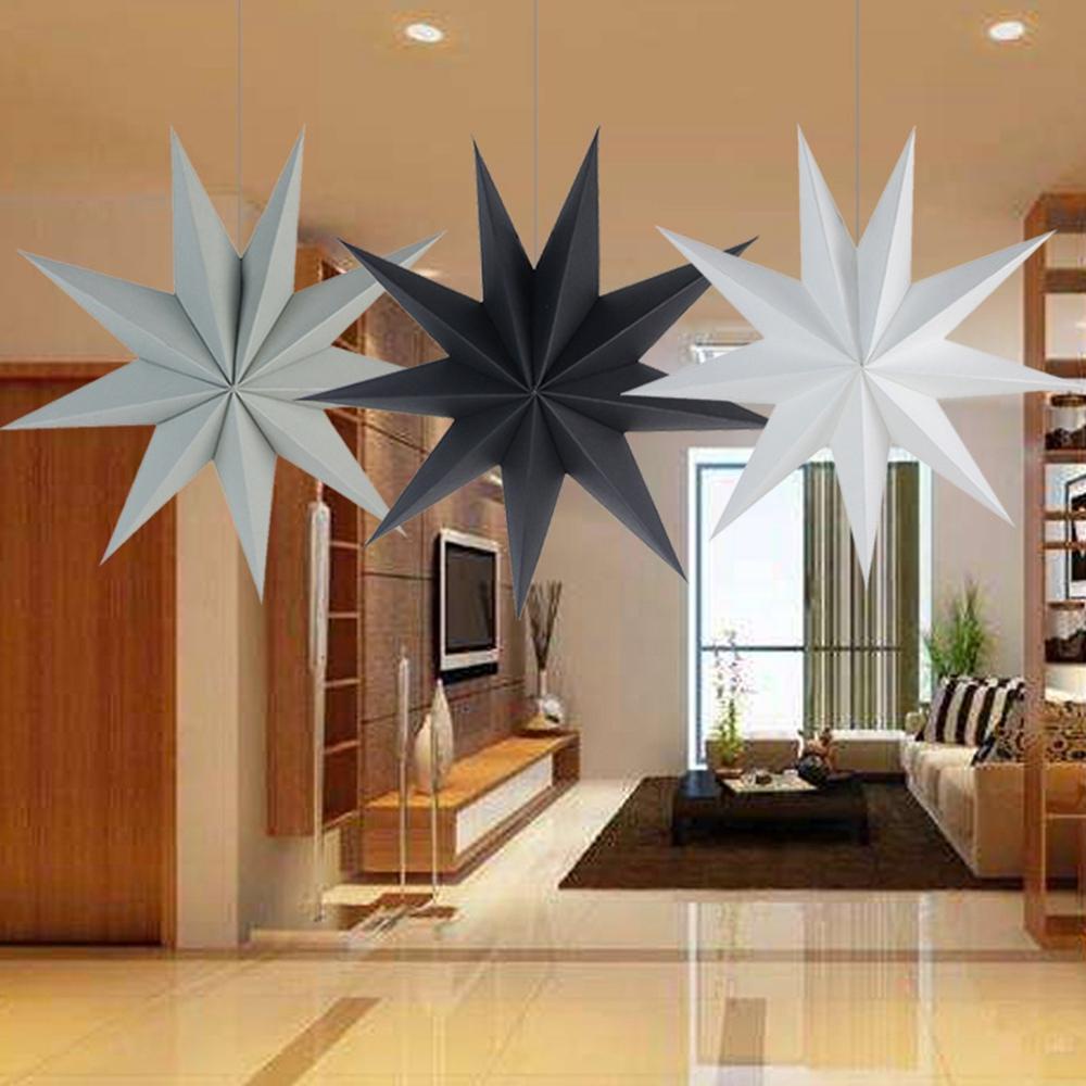 Set 2 Lồng Đèn Giấy Hình Ngôi Sao Trang Trí Giáng Sinh / Năm Mới