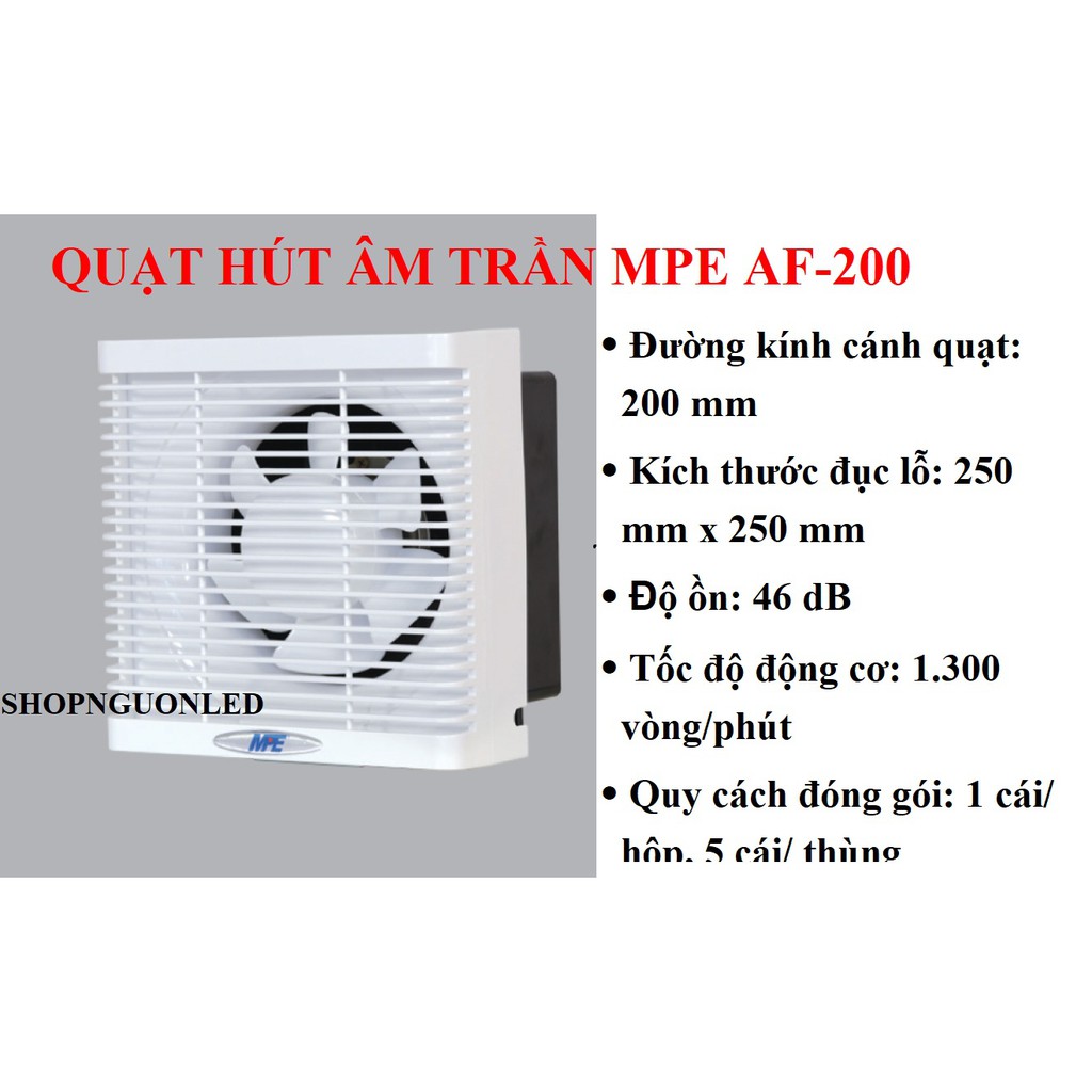 Quạt hút âm tường AFC-130/AF-150/AF-200/AF-250 hiệu MPE (NÊN MUA) giá rẻ, chất lượng dùng cho nhà bếp, phòng khách...