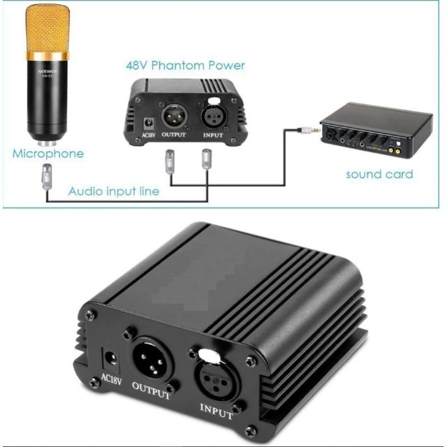 Combo mic thu âm Takstar PC K200 và nguồn phantom 48v