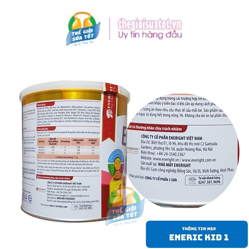 COMBO 2 lon Sữa Eneric Kid 1 700g