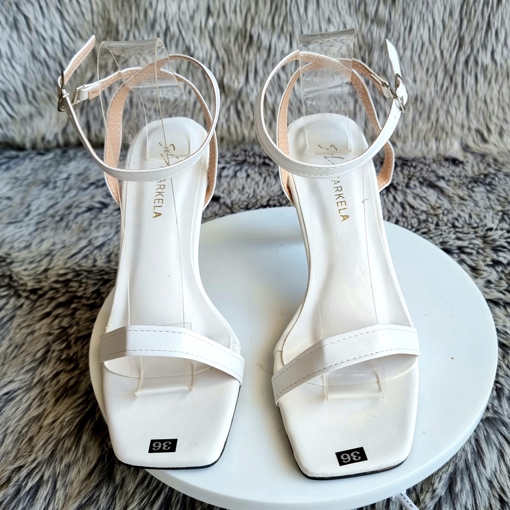 Giày Sandal Cao Gót Nữ 7p Phân Gót Nhọn Trong Cực Xinh Xịn Sò  - Ms 040