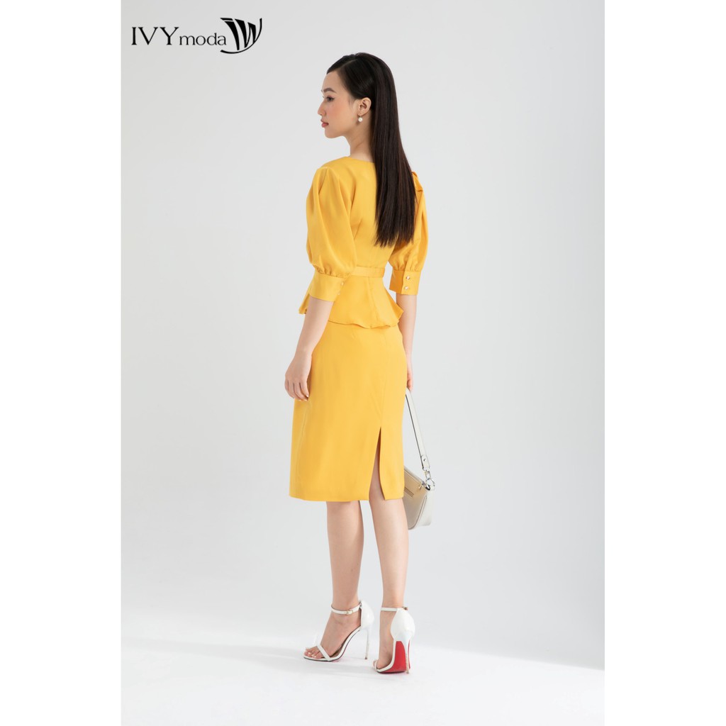 Chân váy midi xẻ sau thiết kế IVY moda MS 31M6419