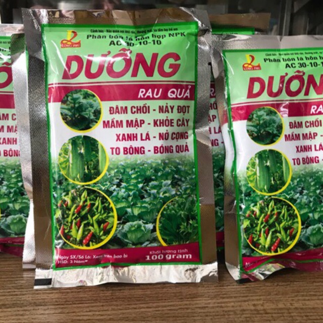 Phân bón 30-10-10 DƯỠNG RAU QUẢ - gói 100gr