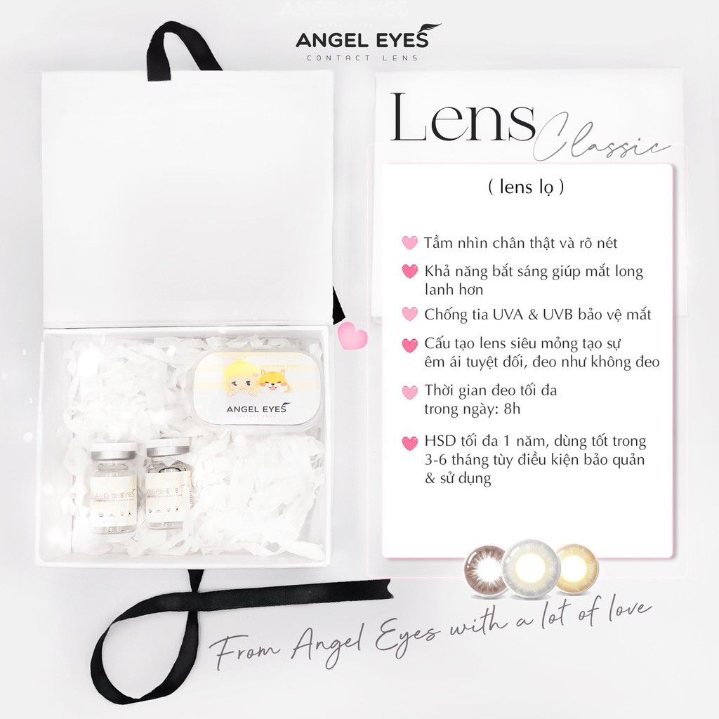 Kính Áp Tròng / Lens mắt không màu TRONG SUỐT không giãn đeo được 8-12h ĐỘ CẬN 0-15