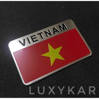 Sticker nhôm phay cờ Việt Nam hình chữ nhật / dùng để trang trí oto, xe máy..
