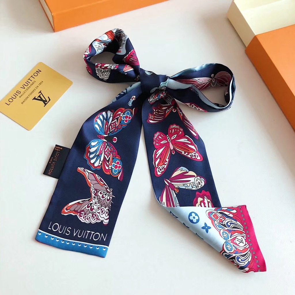 Khăn Quàng Cổ / Túi Xách / Băng Đô Bằng Lụa In Họa Tiết Bướm Cho Nữ