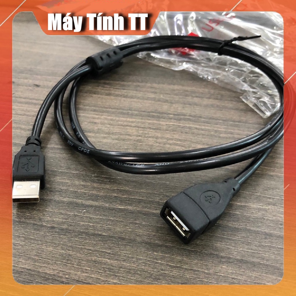 Dây cáp nối dài USB 1.5M Đen dùng để nối dài USB 1 đầu đực 1 đầu cái loại