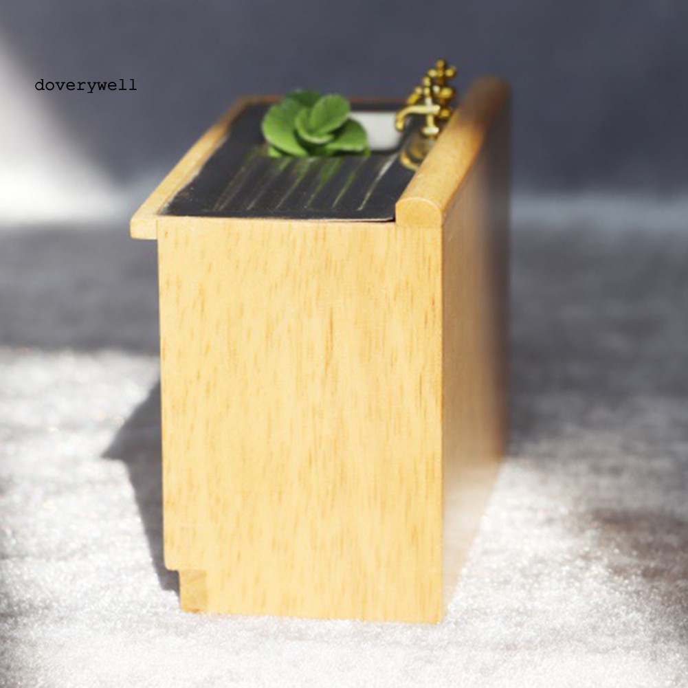 Mô Hình Chậu Rửa Chén Mini Tỉ Lệ 1/12 Cho Nhà Búp Bê