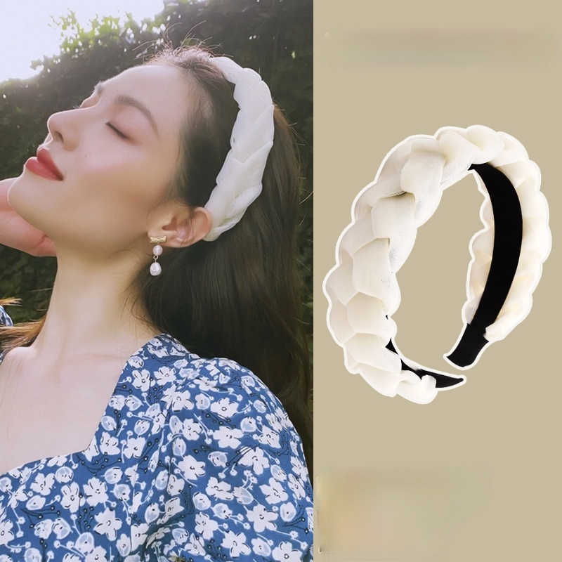 Băng Đô Dây Bện Bản Rộng Thời Trang Mùa Hè Phong Cách Hàn Quốc