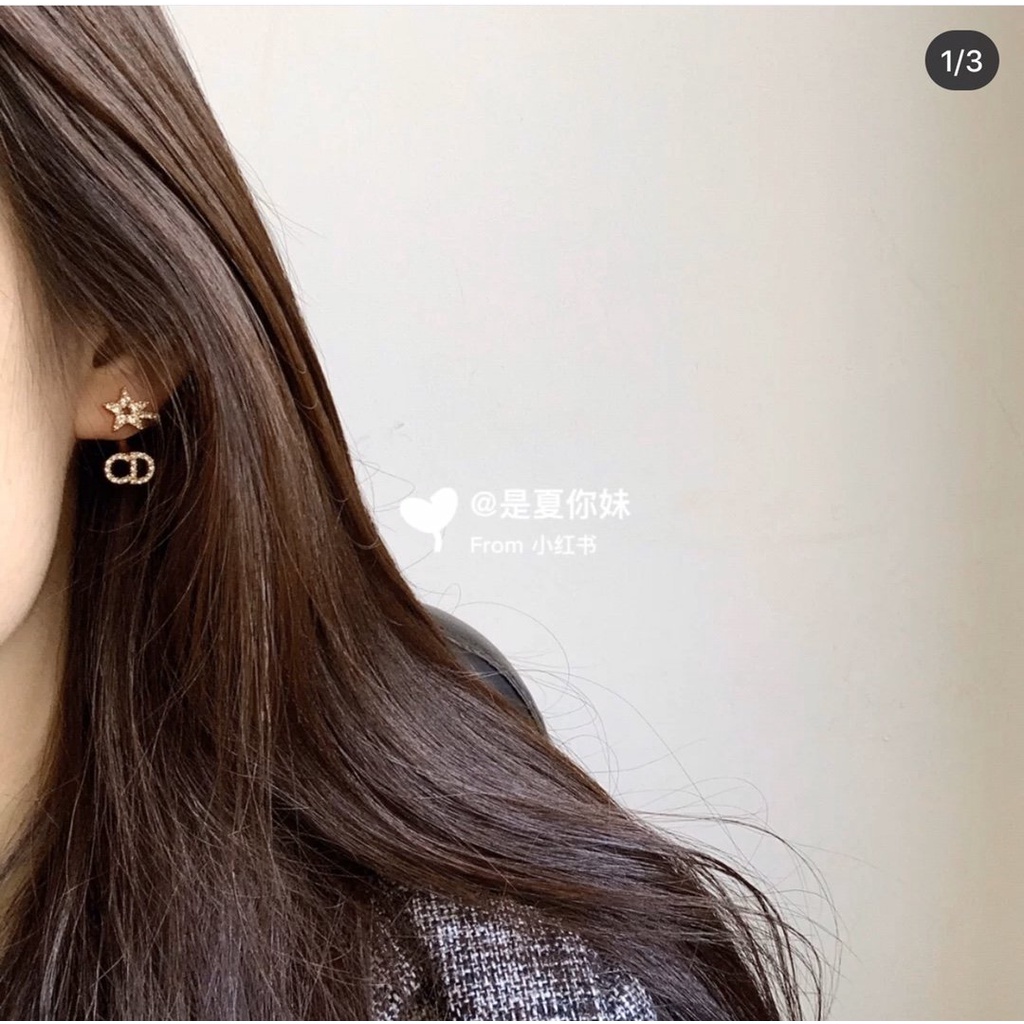 Khuyên Tai Tròn Khắc Chữ Dior Bằng Thép Titanium Thời Trang Cho Nữ