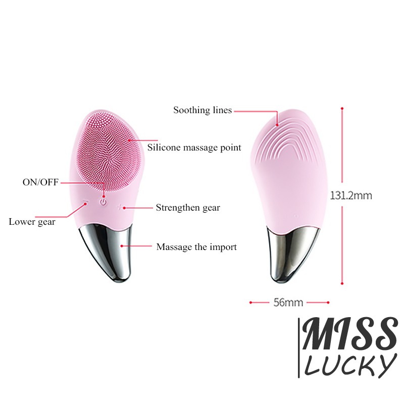 Máy rửa mặt mini sạc điện bằng silicon chống nước
