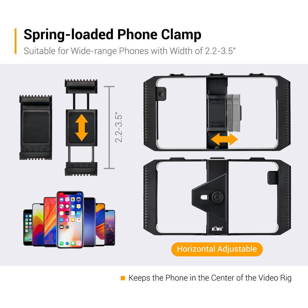 Kiwifotos Bộ Ổn Định video rig & Màng Bọc Không Dây Với Điều Khiển Từ Xa Và Giá Đỡ Giày Lạnh Cho iphone samsung vlog bắn
