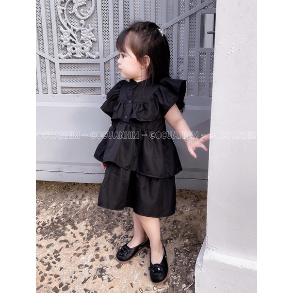 Váy cổ trụ 2 tầng sang chảnh cho bé