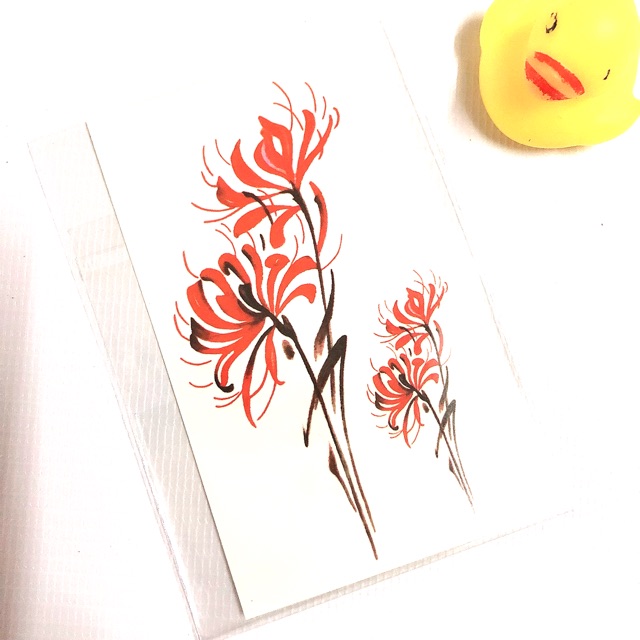 Hình xăm dán hoa bỉ ngạn cành to 10x6cm_ mua 5 tặng 1 tattoo xinh