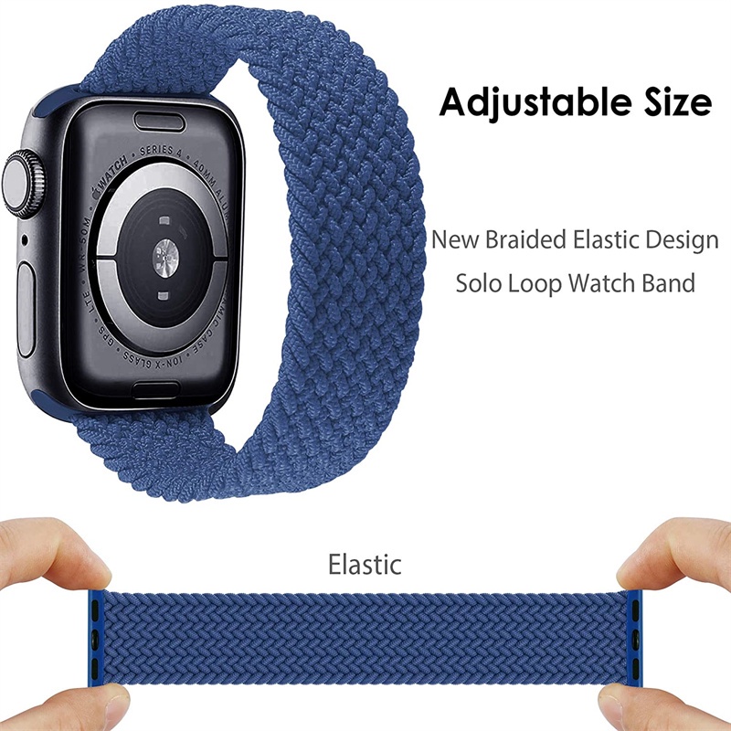Dây Đeo Nylon Co Giãn 44mm 40mm 45mm 41mm 42mm 38mm Cho iWatch series 7 6 SE 5 4 3