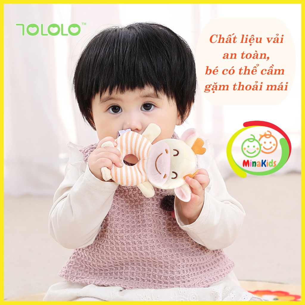 Thú Cầm Tay Chút Chít Cho Bé Đồ Chơi Tập Cầm Nắm Phát Triển Xúc Giác Thị Giác Thính Giác TOLOLO TCT16