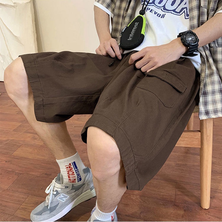 Quần Short Dáng Rộng Phối Túi Thời Trang Mùa Hè Nhật Bản Mới Cho Nam