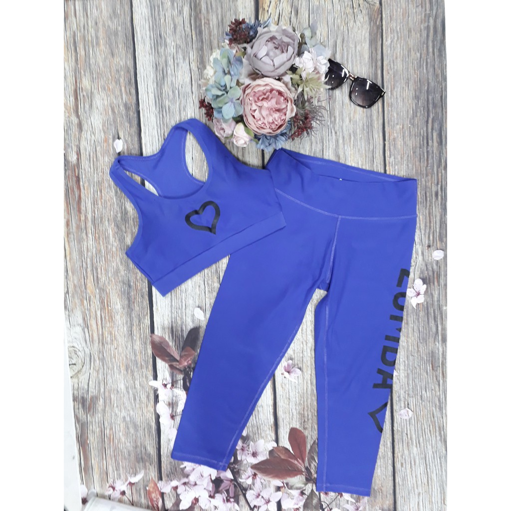 Bộ tập Zumba, Yoga, Gym Bra sẵn mút, Quần Lửng Tập dáng ôm Body BL05